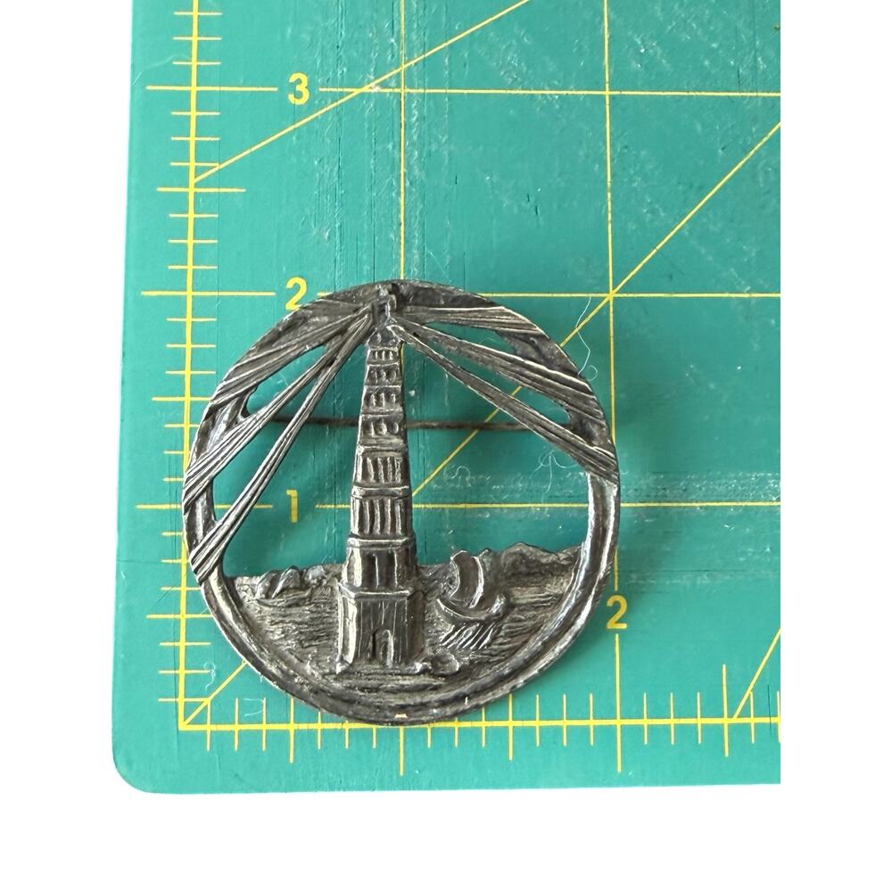 Vintage CORO Pharos Lighthouse Alexandria Egypt Brooch Pin Seven Wonders Signed - Picture 4 of 7